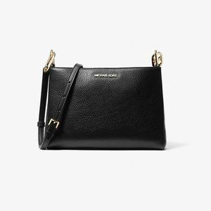 MICHAEL Michael Kors Trisha Medium Pebble Leather Crossbody Bag BLACK
